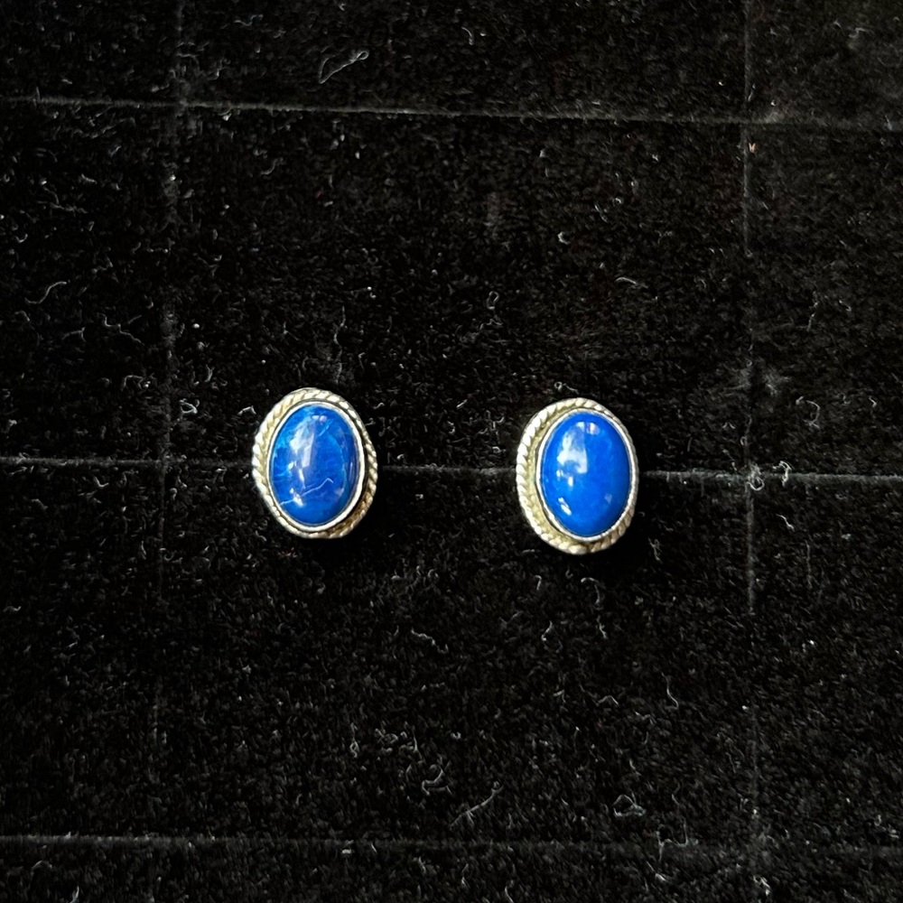 Sterling Silver and Lapis stud earrings